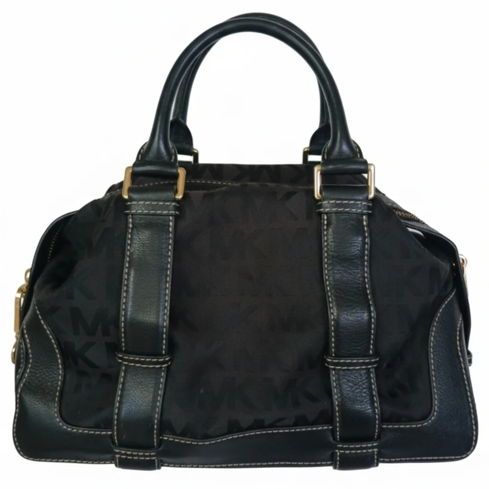Michael Kors Black MK Signature Satchel Bag
